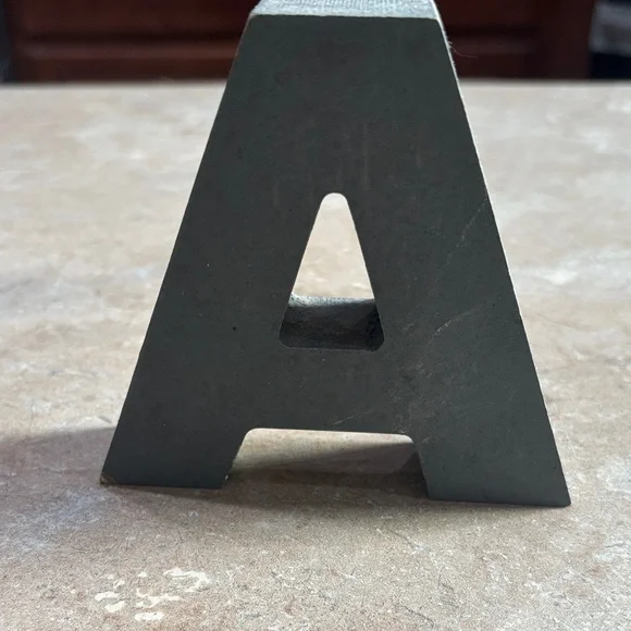 Decorative Letter 'A' Home Art Accent in Charcoal Gray - Picture 1 of 8